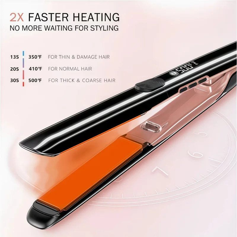 Professional High Temperature Hair Straightener Wide Plate Electric Flat Iron Heating Hair Straightener