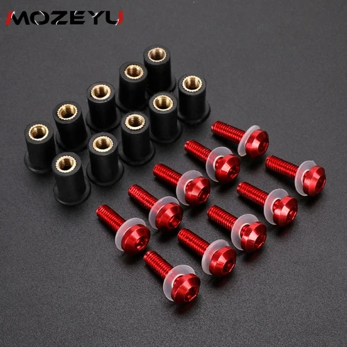 Imagen 2 del producto M5 10 Uds tornillo de parabrisas para Honda CB500X CB 500X CB500 X 2013 2014 2015-2024 pernos de carenado tuercas de goma accesorios de parabrisas