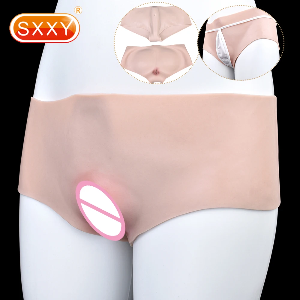 

SXXY Male Hiding Penis Pants Fake Vaginal Underwear Silicone Pants Suit For Crossdresser Cosplay Transgender Drag Queen