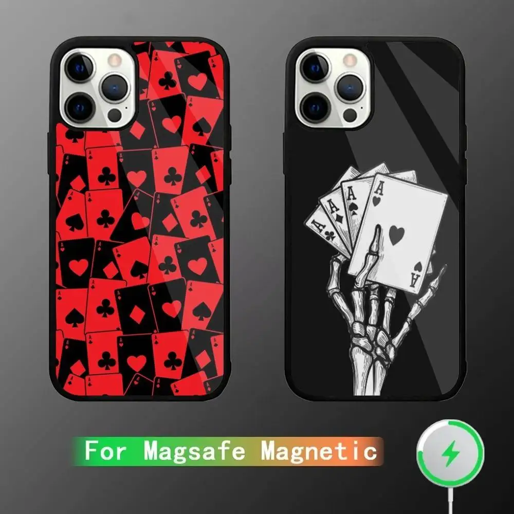

Ace of Spades Poker Phone Case For iPhone 17,16,15,14,13,12,11,Pro,Max,Plus,Mini,SE4,E Magnetic Magsafe Wireless Charging