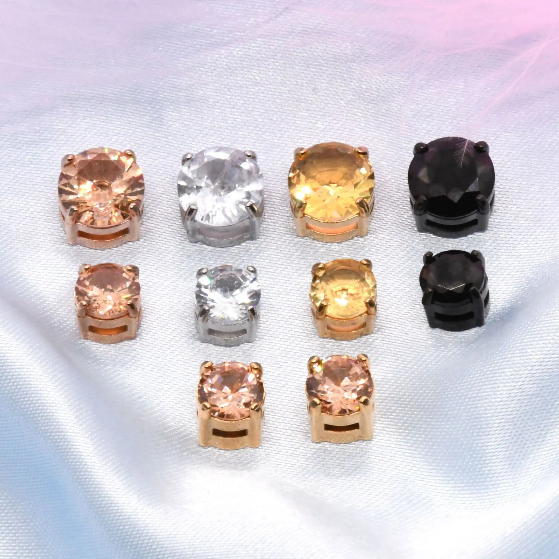Fashion 1pcs  Magnetic Stud Earrings Men and Women Black CZ Magnet Non-piercing Clip Earring Set Punk Earrings Jewelry