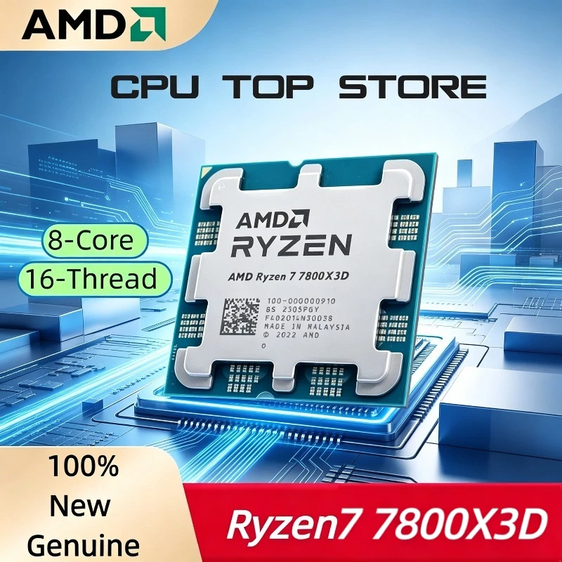 AMD Original Ryzen 7 7800X3D 8-Core 16-Thread B650 5NM 4.2GHz Socket AM5 L3=96M R7 7800X3D Processor 120W DDR5