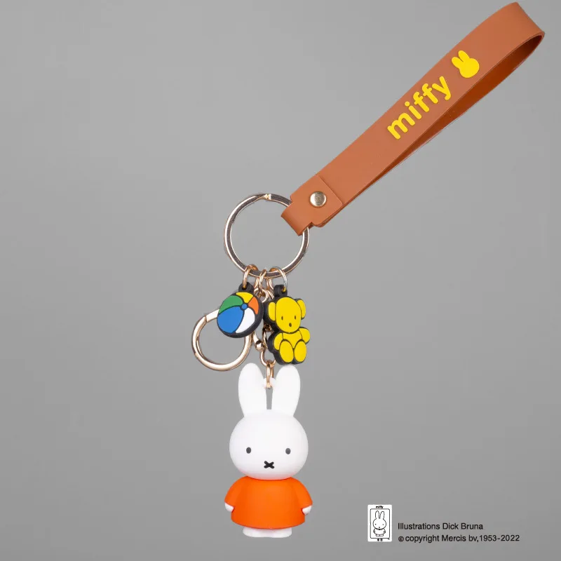 Cartoon Miffy Rabbit Keychain Kawaii Backpack Pendant Car Key Accessories Children's Creative Festival Gift Couple Gift