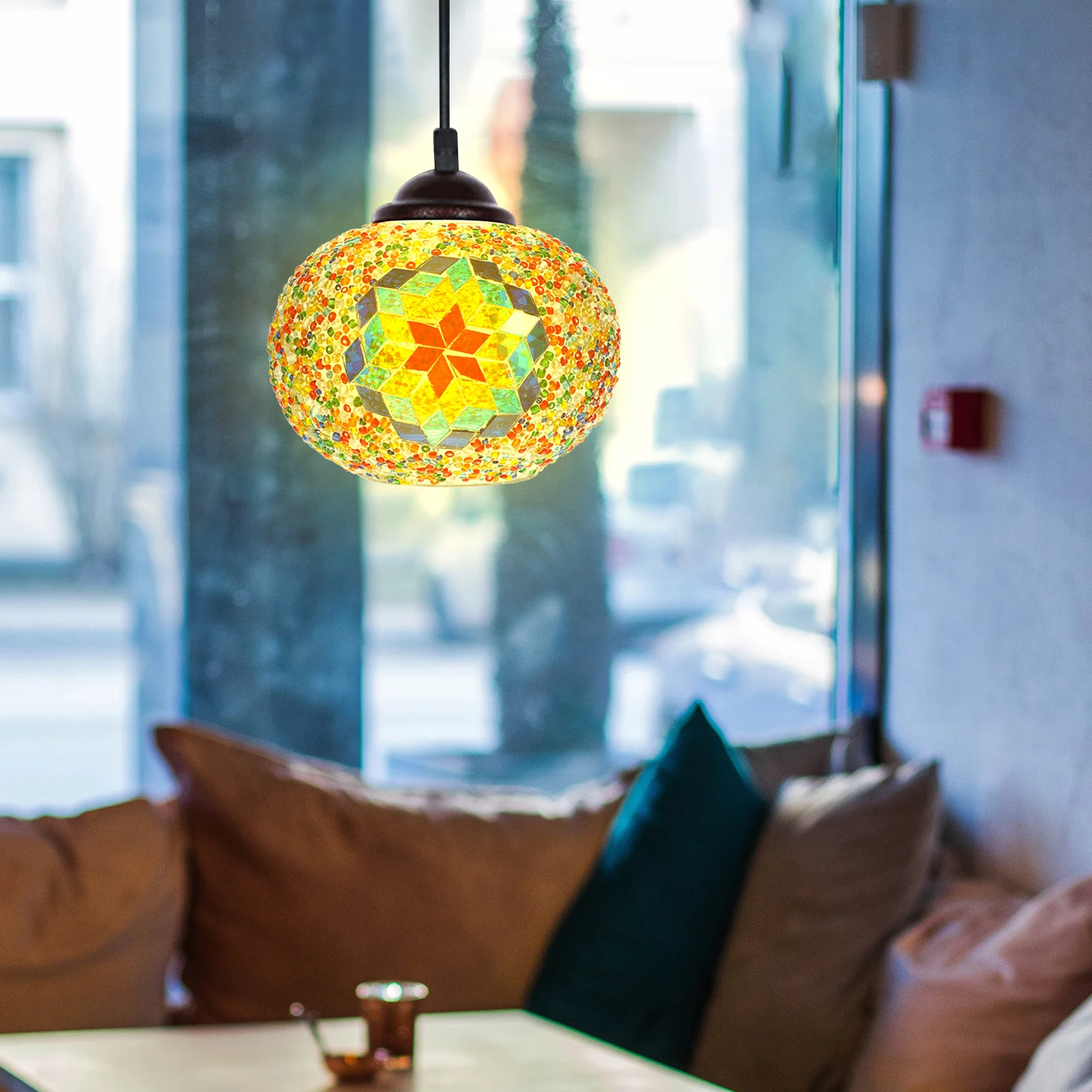 

Sturdy Colorful Glass Lamp Shade for Turkish Style Lamps Easy Install Replacement Cover for Bedroom Living Room Table Desk Lamp