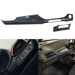 2PCS Carbon Fiber Style Car Interior Center Console Dashboard Trim Headlight Button Cover For Hyundai i30 N i30 Right Hand Drive