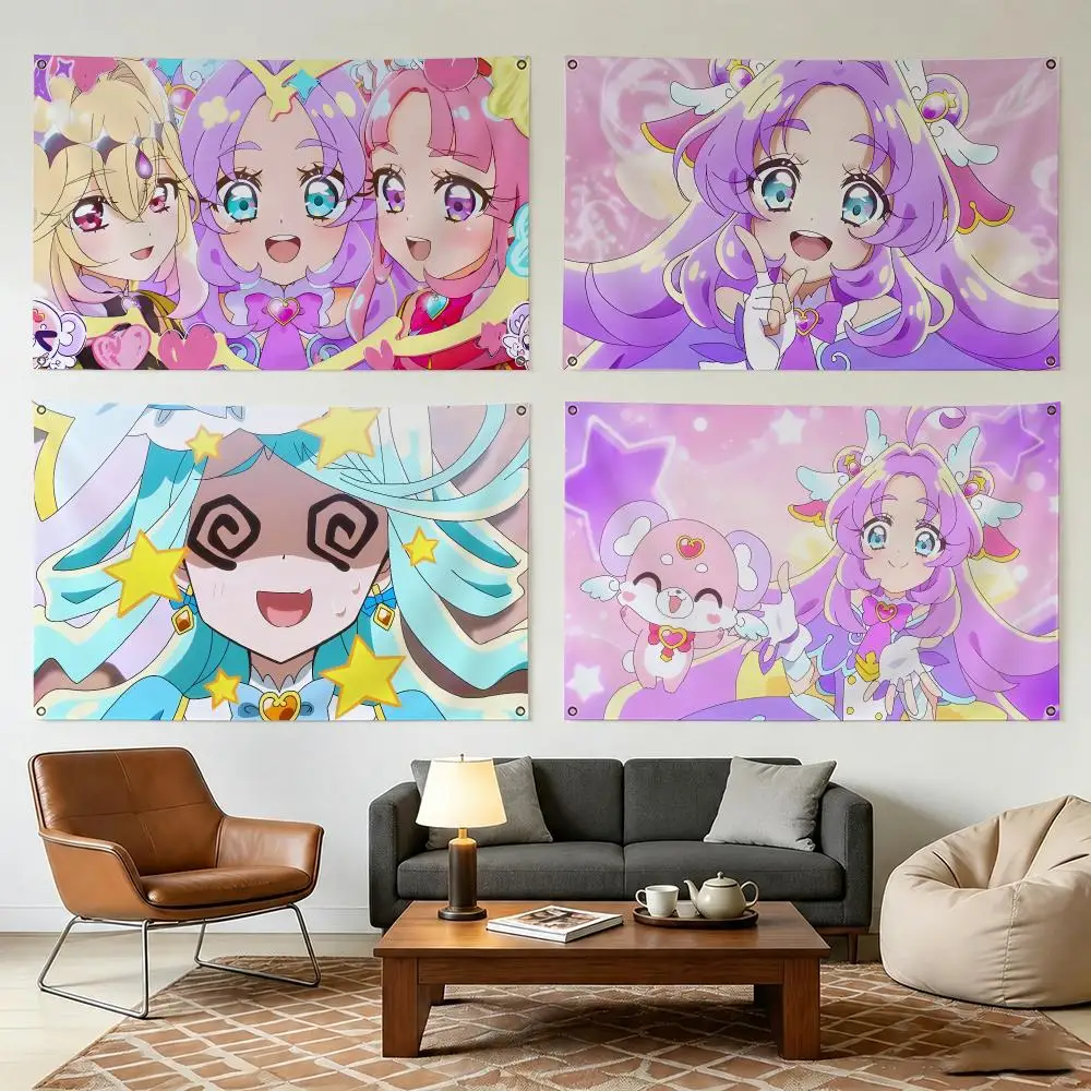 Star D-Detective P-precure Flags Durable Outdoor Indoor Festive Decoration Classic Design Wall Room Banner