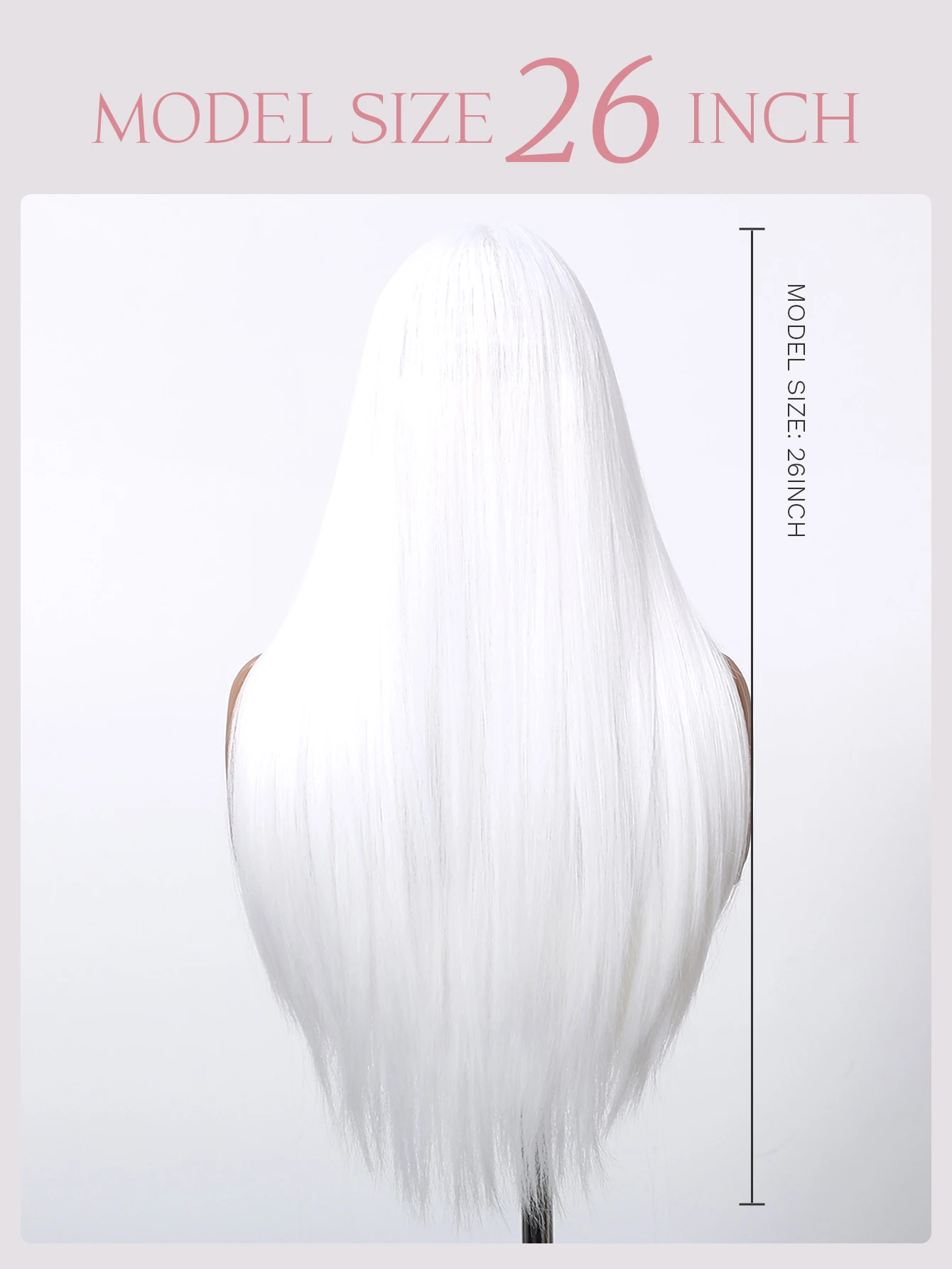 Silvery White Long Straight Wig Synthetic Women's Wigs Middle Part Fake Hair Cosplay Daily Use Natural Hair Heat Resistant Fibre