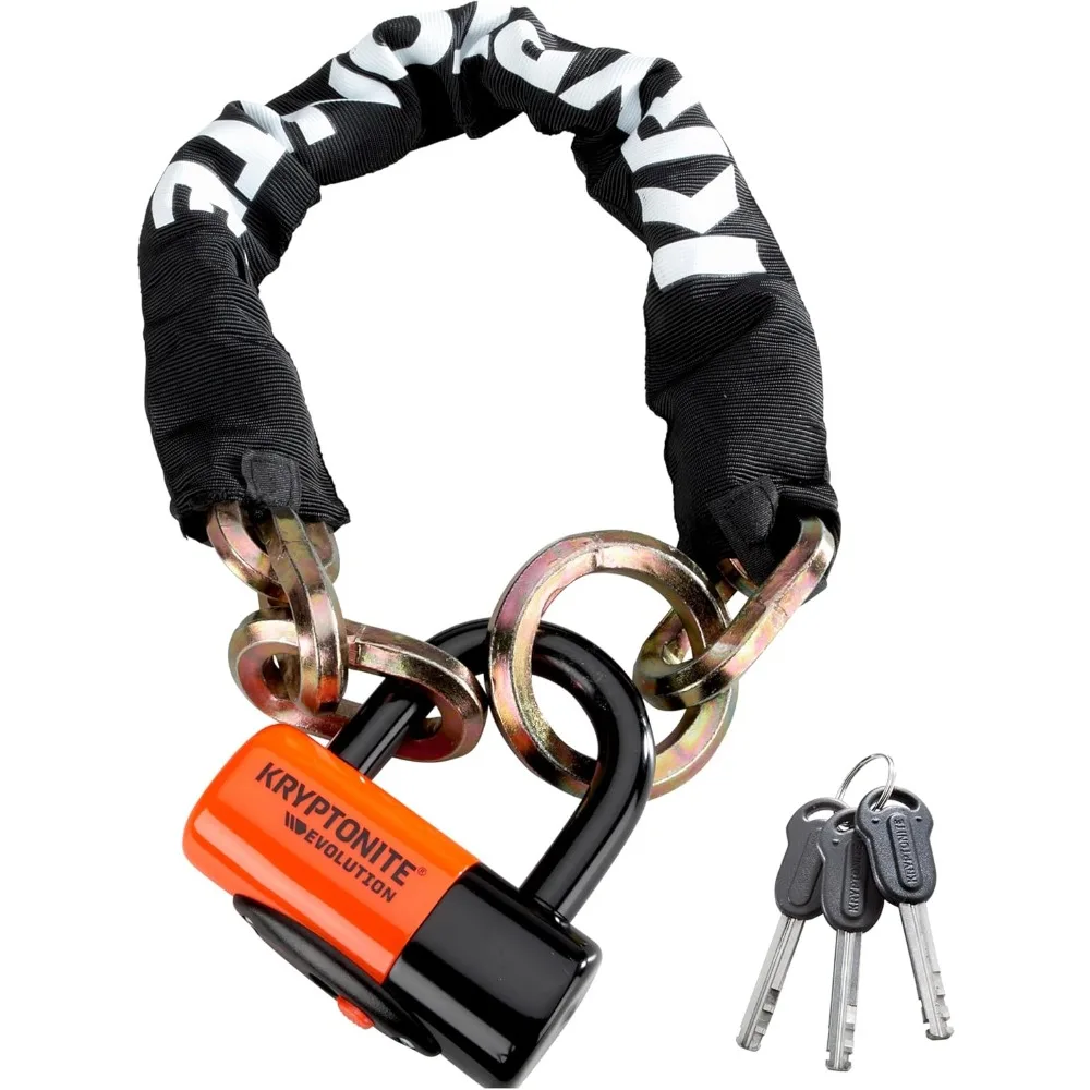 قفل سلسلة دراجة نارية شديد التحمل بطول 2.5 قدم مع حماية ضد السرقة من الذهب الآمن