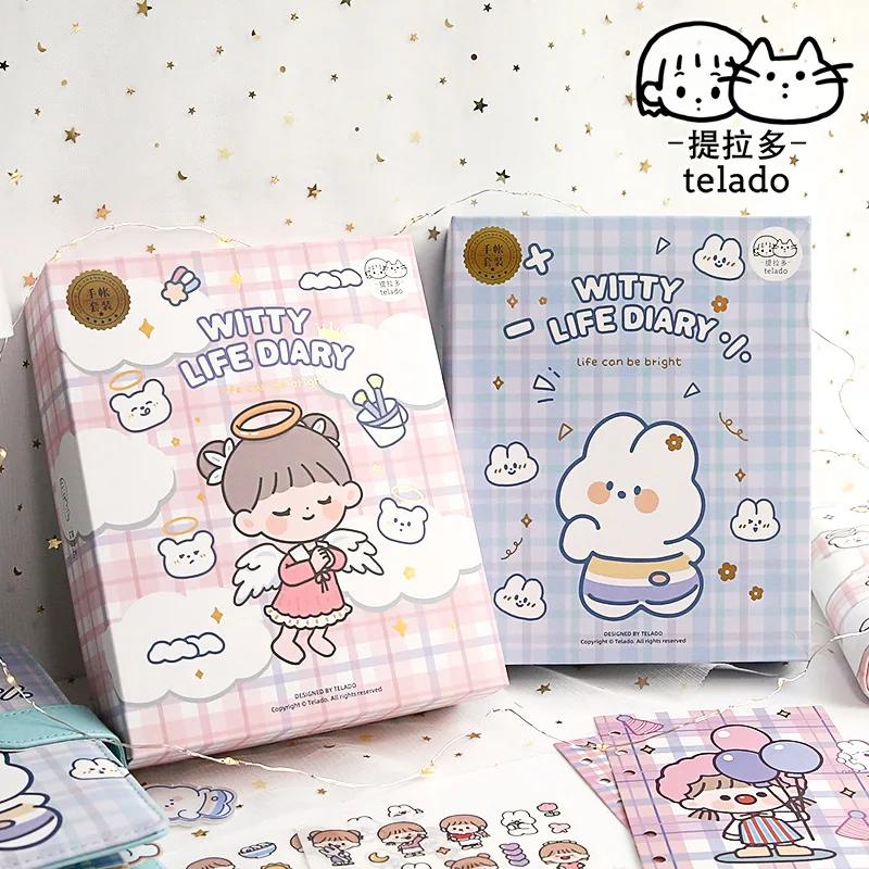 

Оригинальный Ежедневник для путешественников с мультяшными животными и девочкой, набор для дневника и путешествий, журнал Подарочный блокнот канцелярские принадлежности