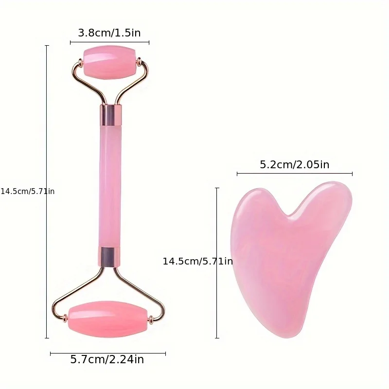 2pcs/ Gua sha massage tool set, gua sha board with double-headed rollers, facial board with face lifting gua sha device