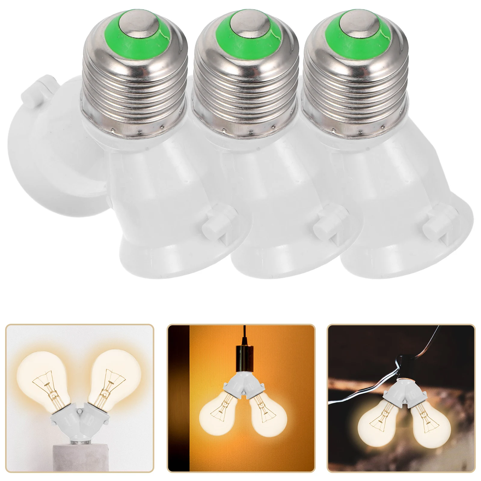 3 pz E27 A 2 E27 Base Della Lampada Convertitore Presa Y Forma Splitter Adattatore Supporto Della Luce Extender Ignifugo Anti-Burning spazio