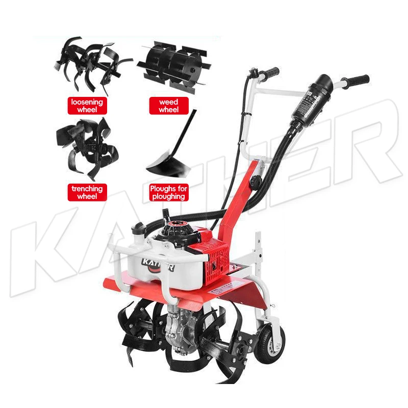 

KATHER Mini Weeder Machine Engine Power Tiller Rotary Cultivator Weeding Machine Agriculture Farm Machinery For Garden