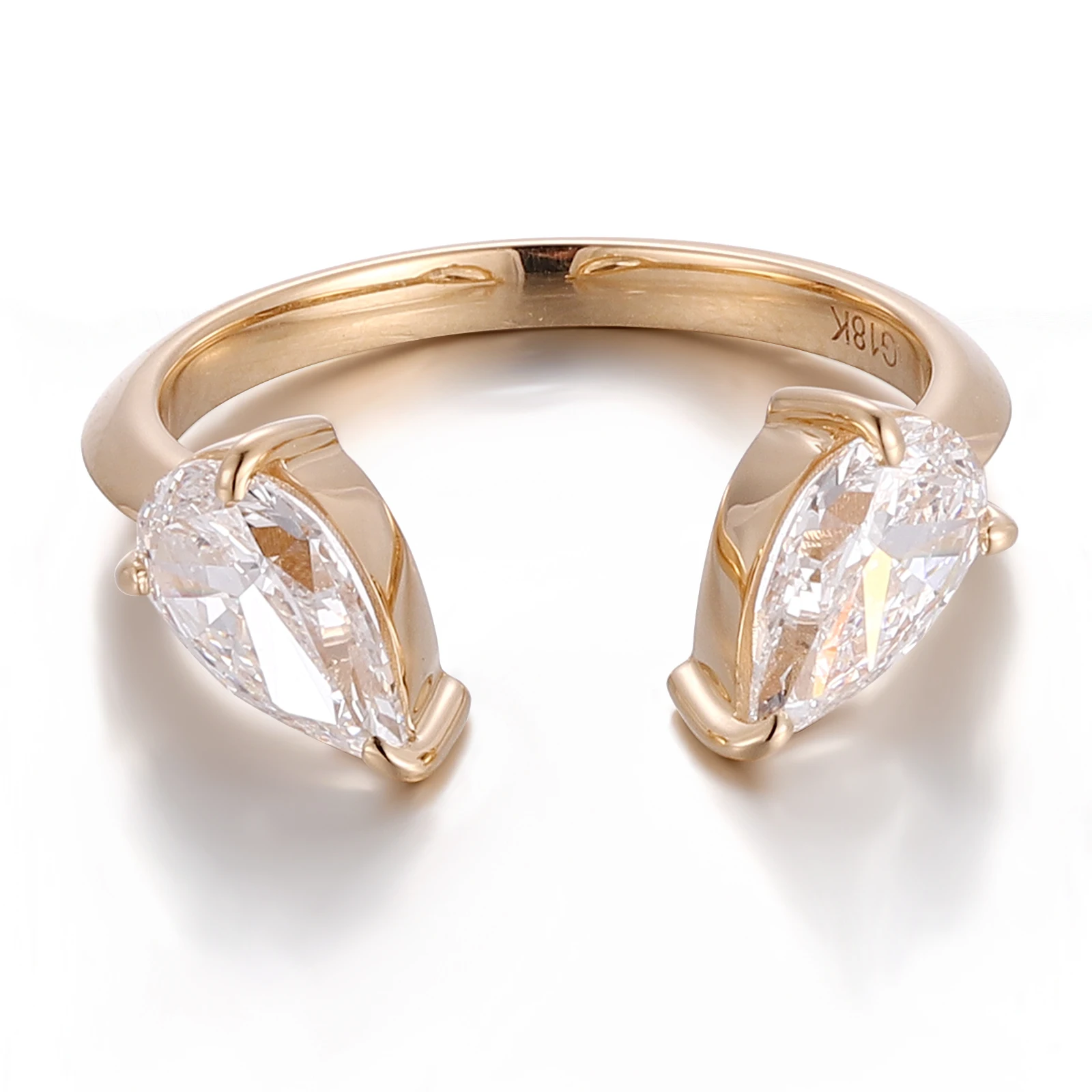 Provence Moissanite Statement Rings for Women 1CT Pear Cut Promise Ring for Girlfriend Toi Et Moi Ring Luxury DIY Custom Rings