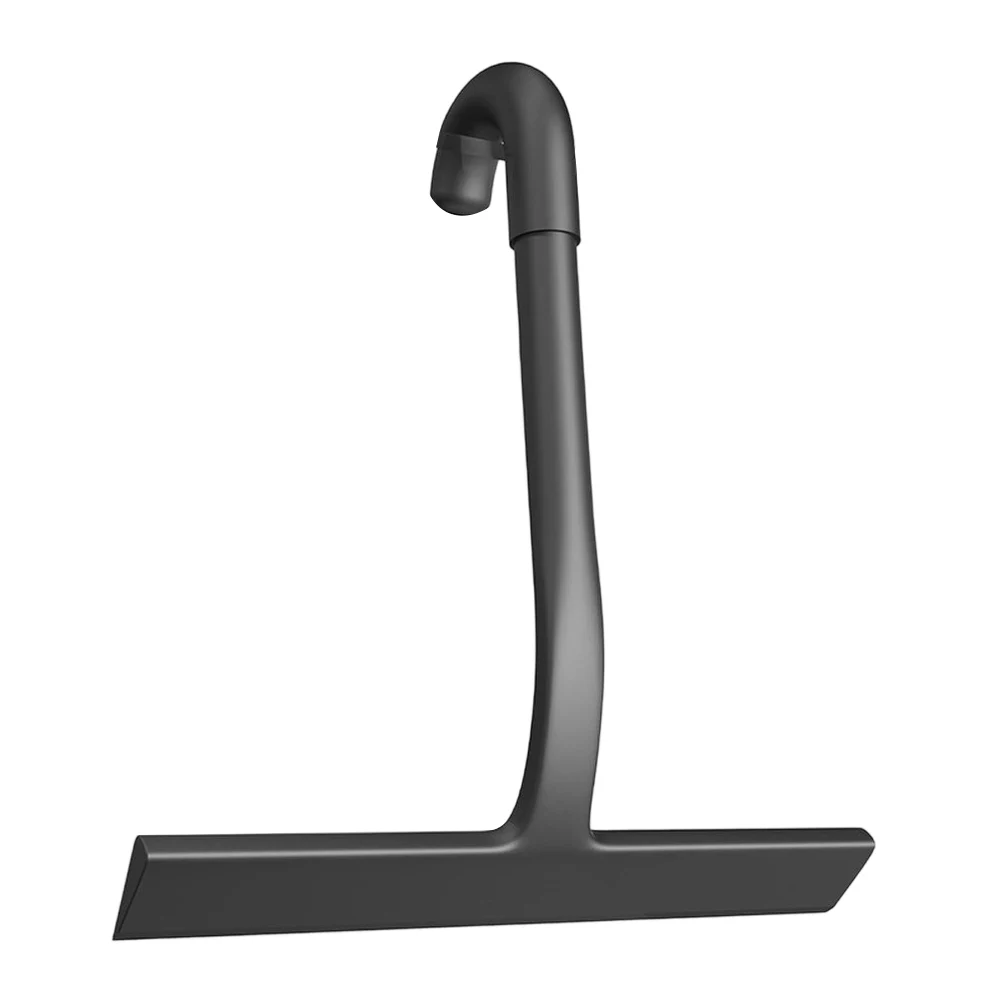Shower Door Squeegee with Seamless All-Silicone Construction Round Contoured Handle and Removable Hook for Bathroom and Home Use