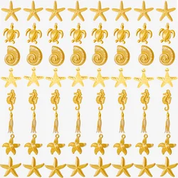 10pcs/lot Stainless Steel Big Marine Animals Pendants Charms Starfish Turtle Seahorse Conch Octopus Pendants DIY Jewelry Marking