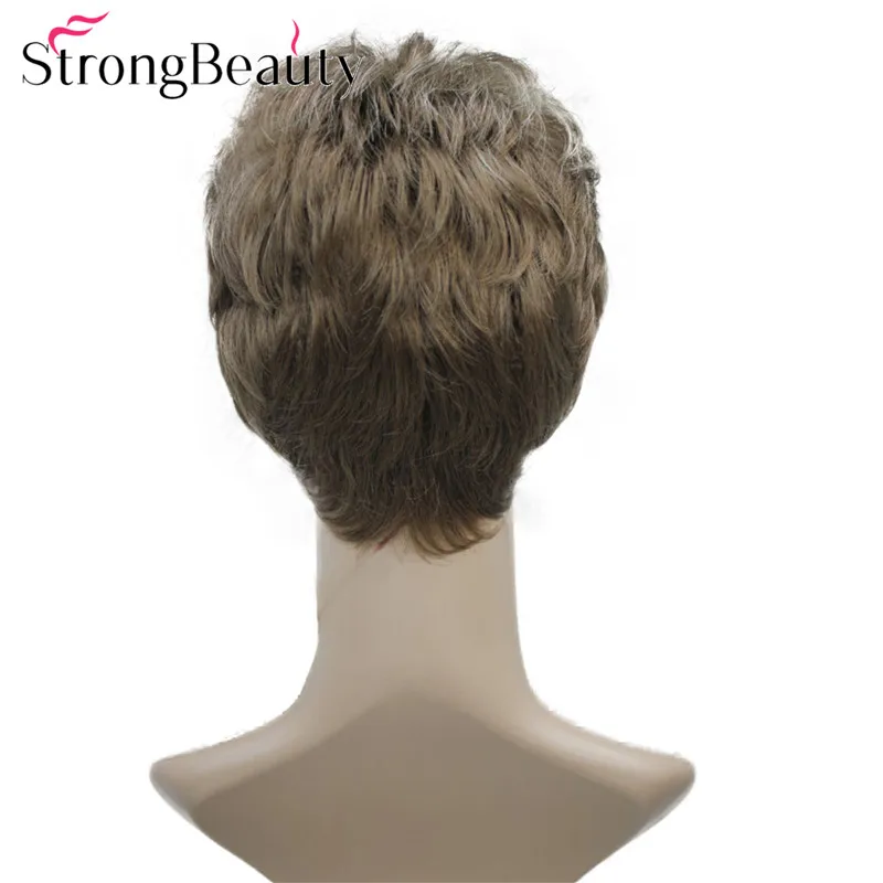 StrongBeauty Short Straight Wigs Synthetic Women/Men Wig Heat Resistant Hair