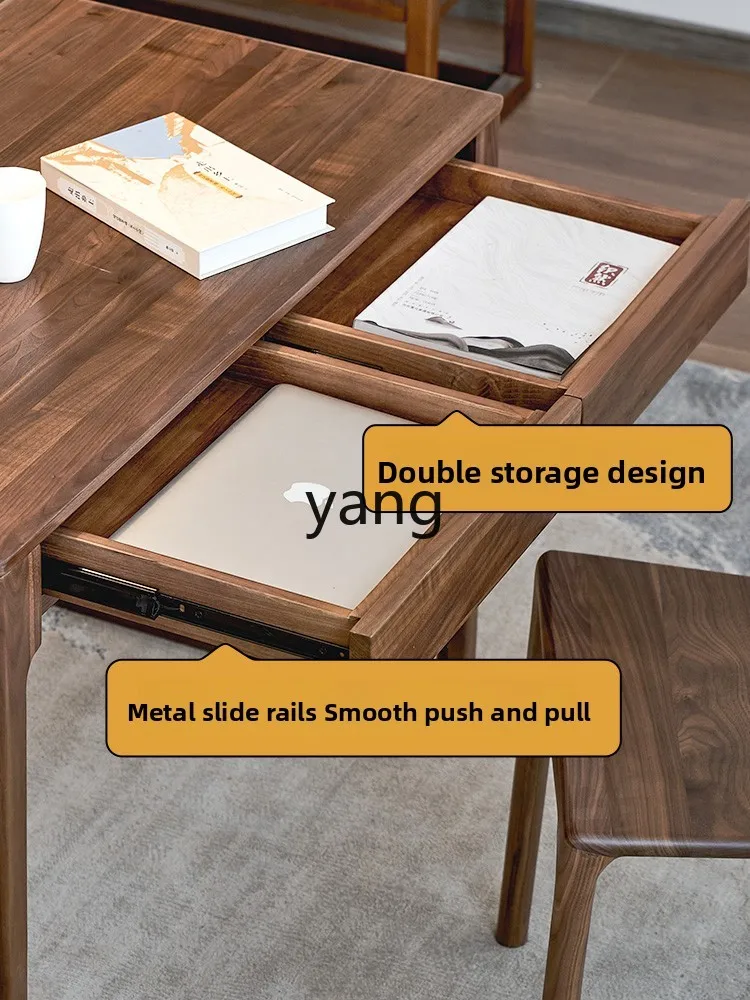 TGF new Chinese study desk solid wood desk light luxury living room small desk with drawers