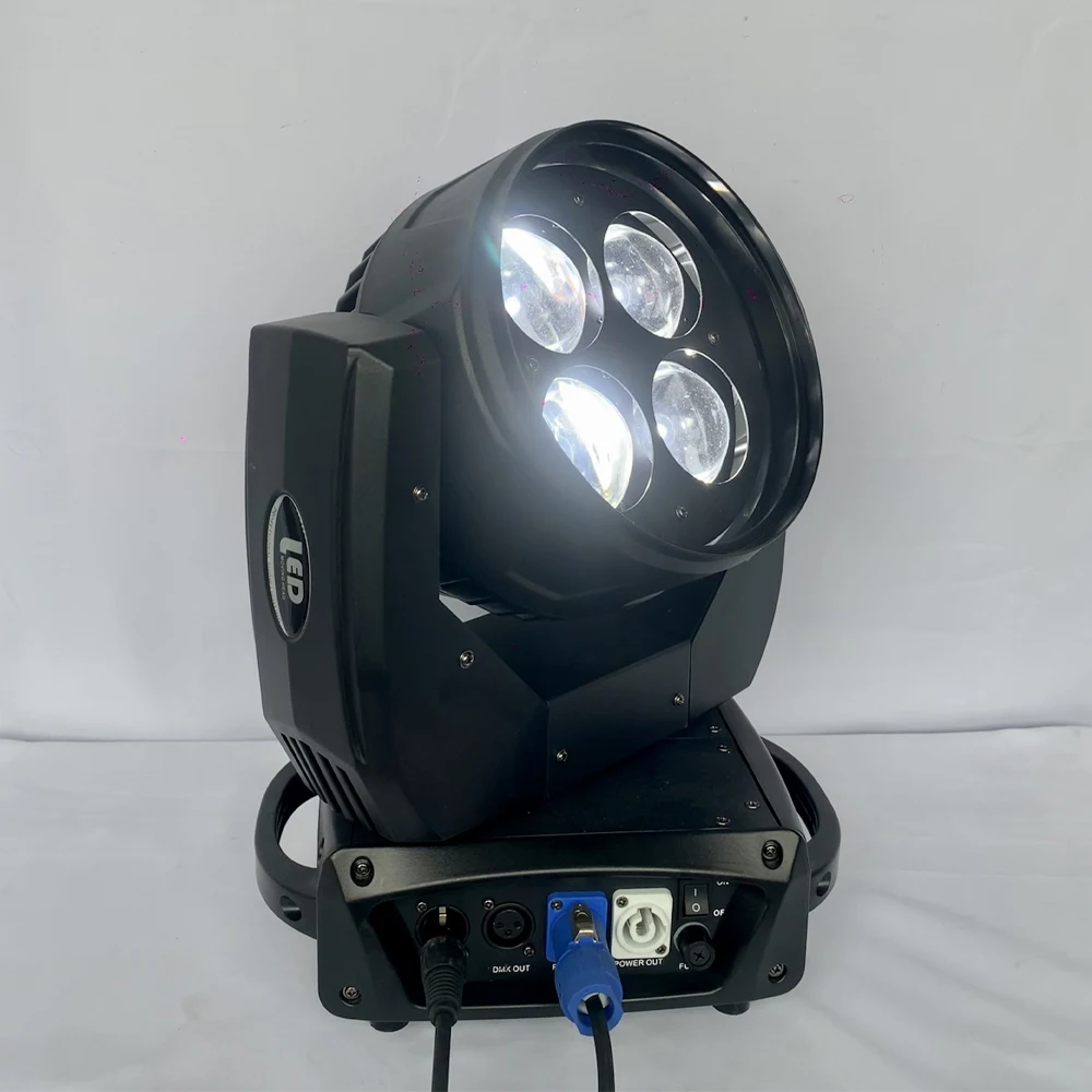 Jacmui 200W LED DJ Lighting 4 Eyes COB Zoom Beam Moving Head Wash Stage Light for Party Event Bar - LED Stage Equipment