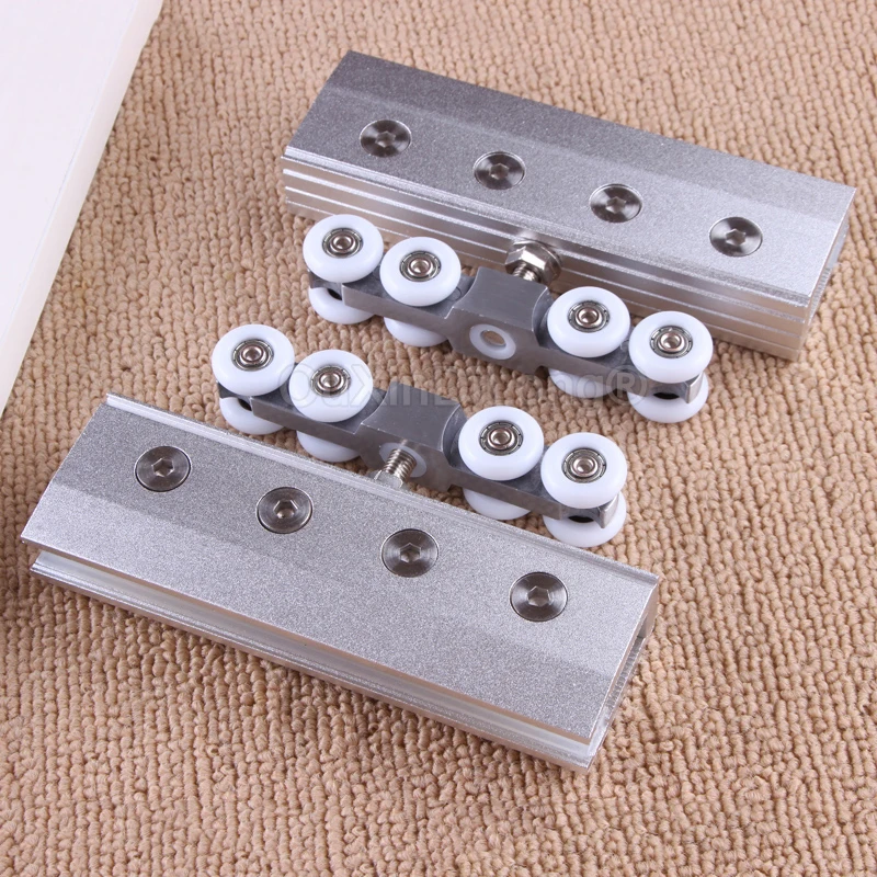 1PCS Aluminum Alloy Sliding Door Roller Glass Door Hanging Wheels Pulley Track Pulley No Drilling Load Bearing 100KG FG566