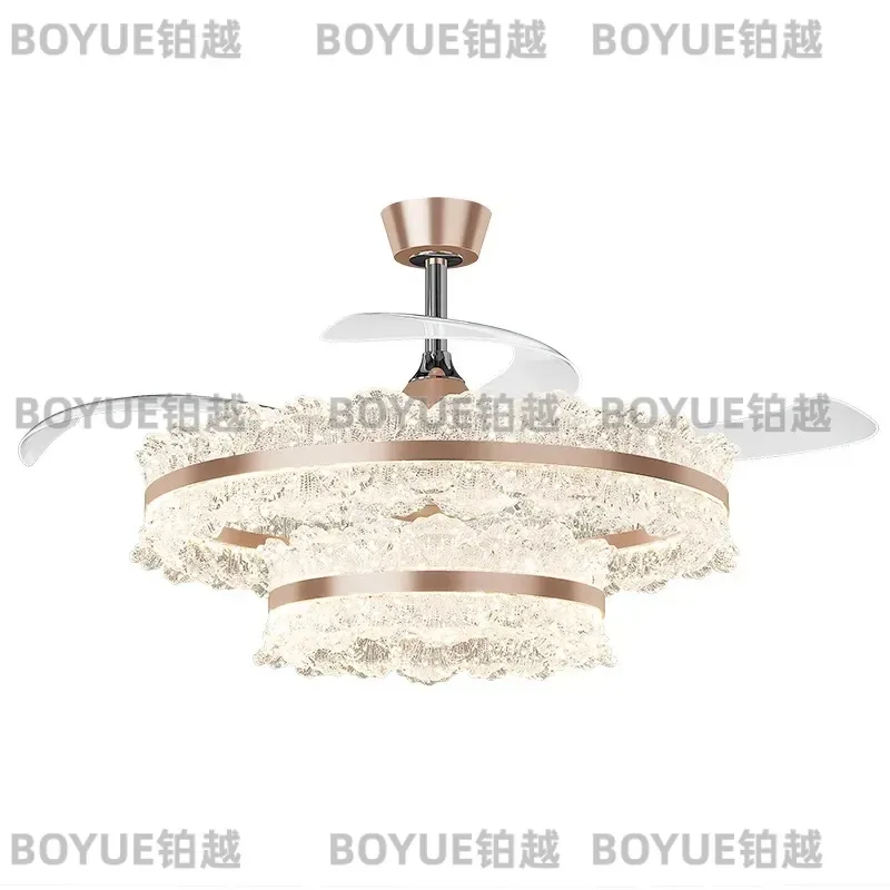 Nordic Ceiling Fan Light Modern Living Room Dining Bedroom Chandelier with Fan Italian Style Premium Indoor Lighting Fixture