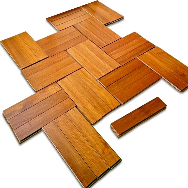 Customized size Premium Three-Layer Engineered Teak Hardwood Flooring, Splash Protection, Smooth Surface and Custom Options for