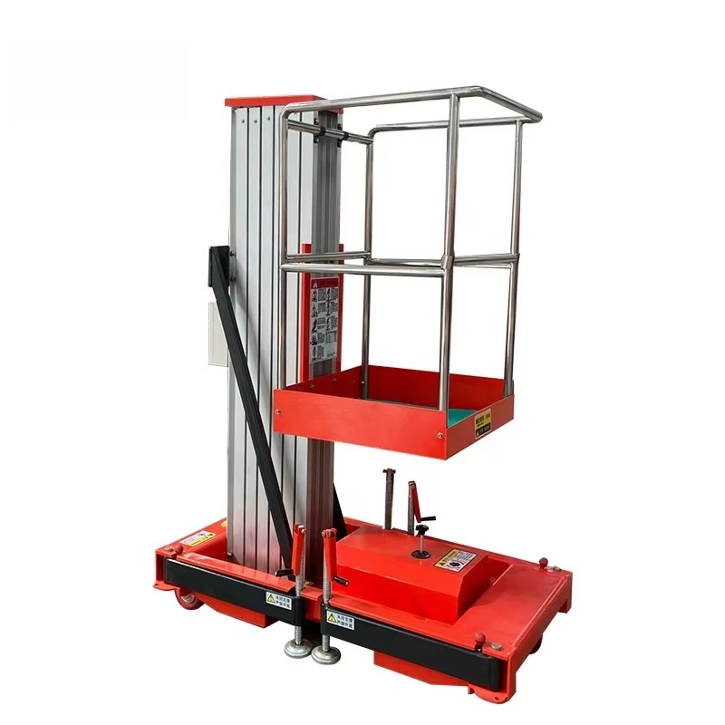 

6-20m Mobile Ladder Hydraulic Electric Single Mast Aluminum Alloy Lift Platform Hydraulic Lift Electric Telescopic Lift