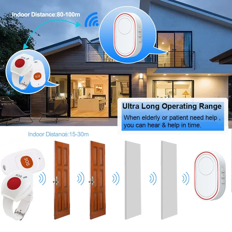 Tuya 간병인 호출기 스마트 무선 호출 시스템 노인 노인 환자를위한 WiFi SOS 비상 홈 케어 호출 벨