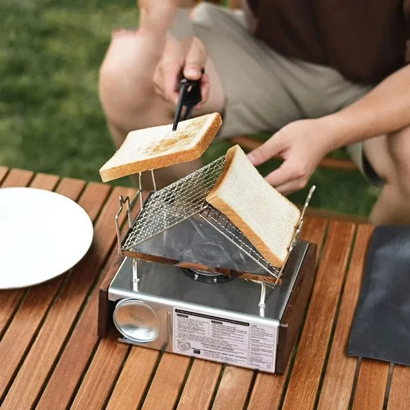 Stainless Steel Foldable Portable Toaster Rack for Camping Hiking and Picnics Versatile Baking Wire Rack Outdoor Use
