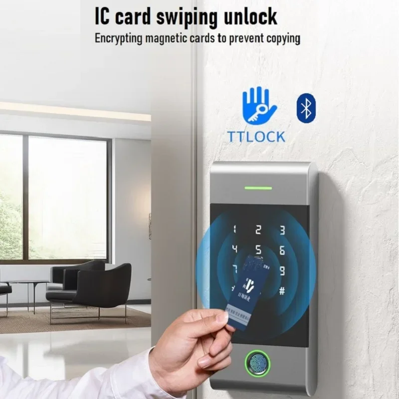 TTlock Smart  Access Control Machine Fingerprint Attendance Machine Fingerprint Password IC Card APP Remote Control Unlocking