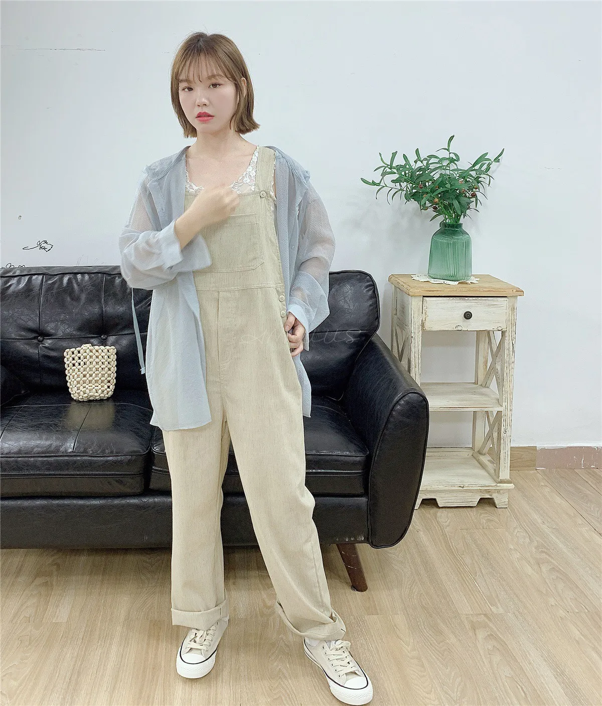

Новые летние прямые брюки-комбинезон из хлопка и льна с высокой талией, свободного кроя, в корейском стиле, модная женская одежда премиум-класса