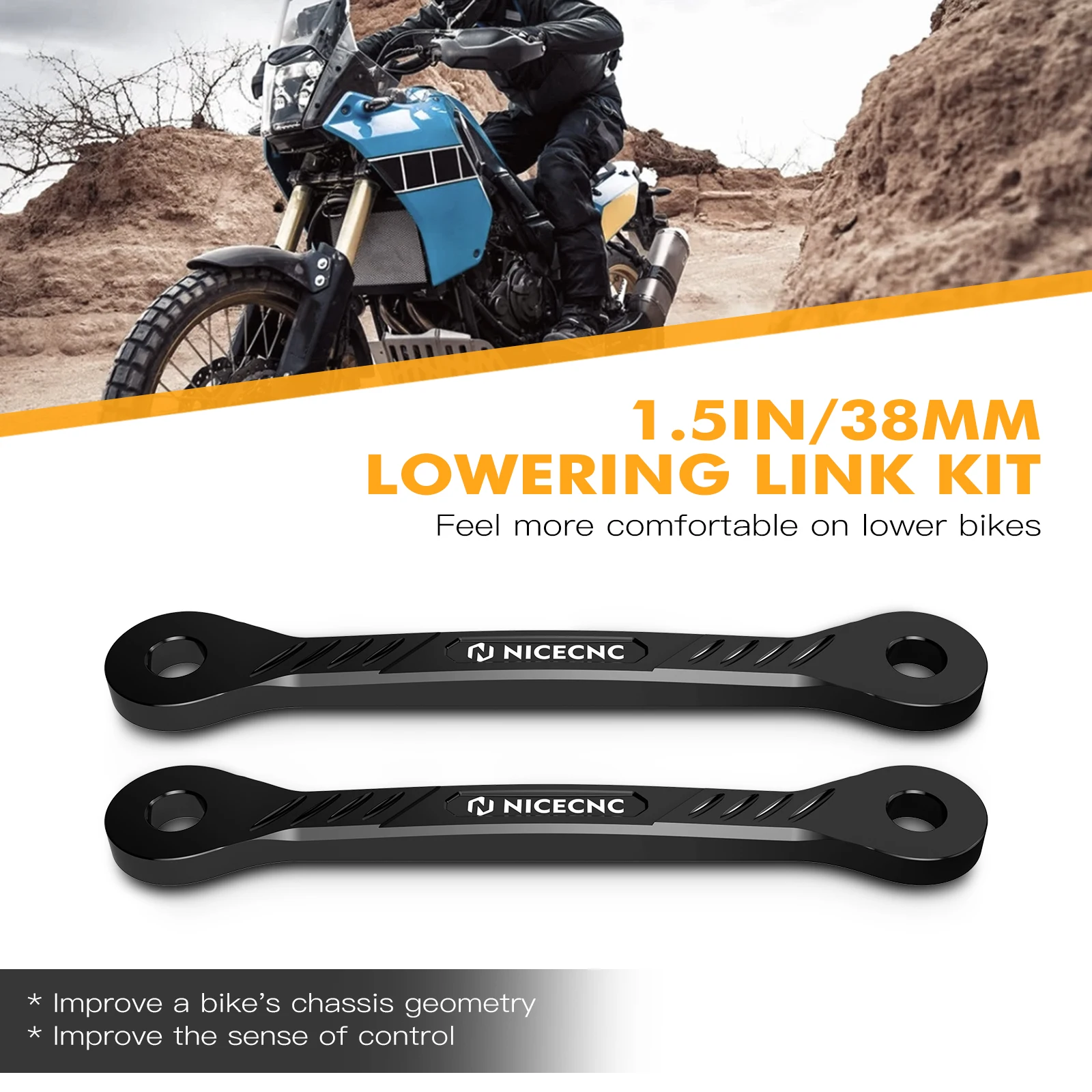 For Yamaha Tenere 700 XTZ 700 XTZ700 2019-2024 Lowering Link Lower 1.5" 38MM Tenere700 Rally Edition 2020 2021 2022 2023 2024 - Image 3
