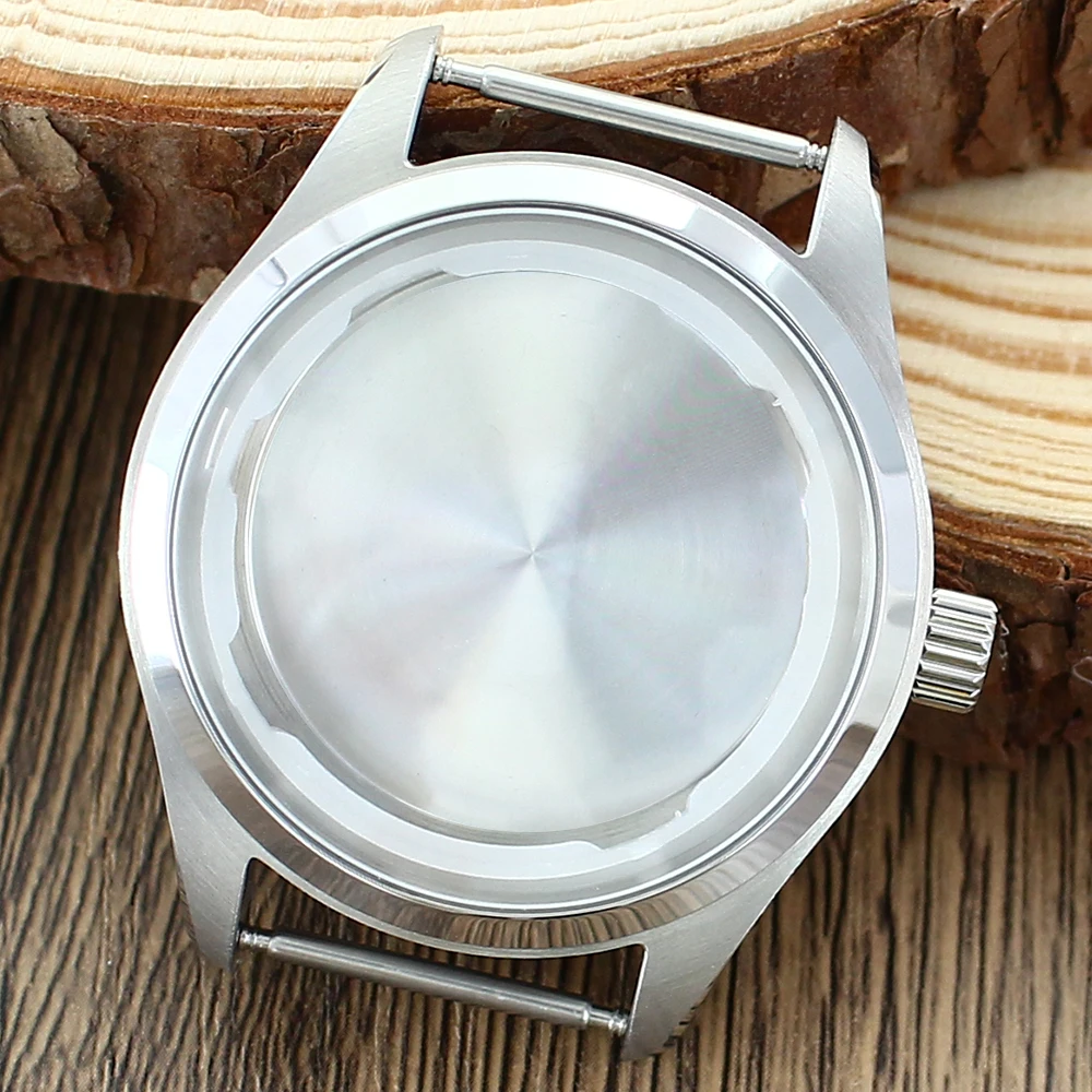 Pilot Diver 40MM 2824 Watch Case Stainless Steel Silvery Black accessories for NH34 NH35 NH36 ETA2824 PT5000 Fashion Waterproof