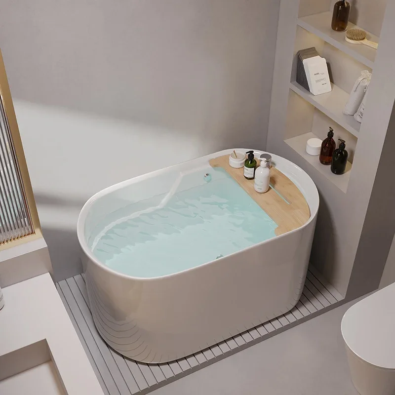 Small unit sitting Japanese style deep soaking household bathtub, independent adult soaking bath, movable small acrylic bathtub