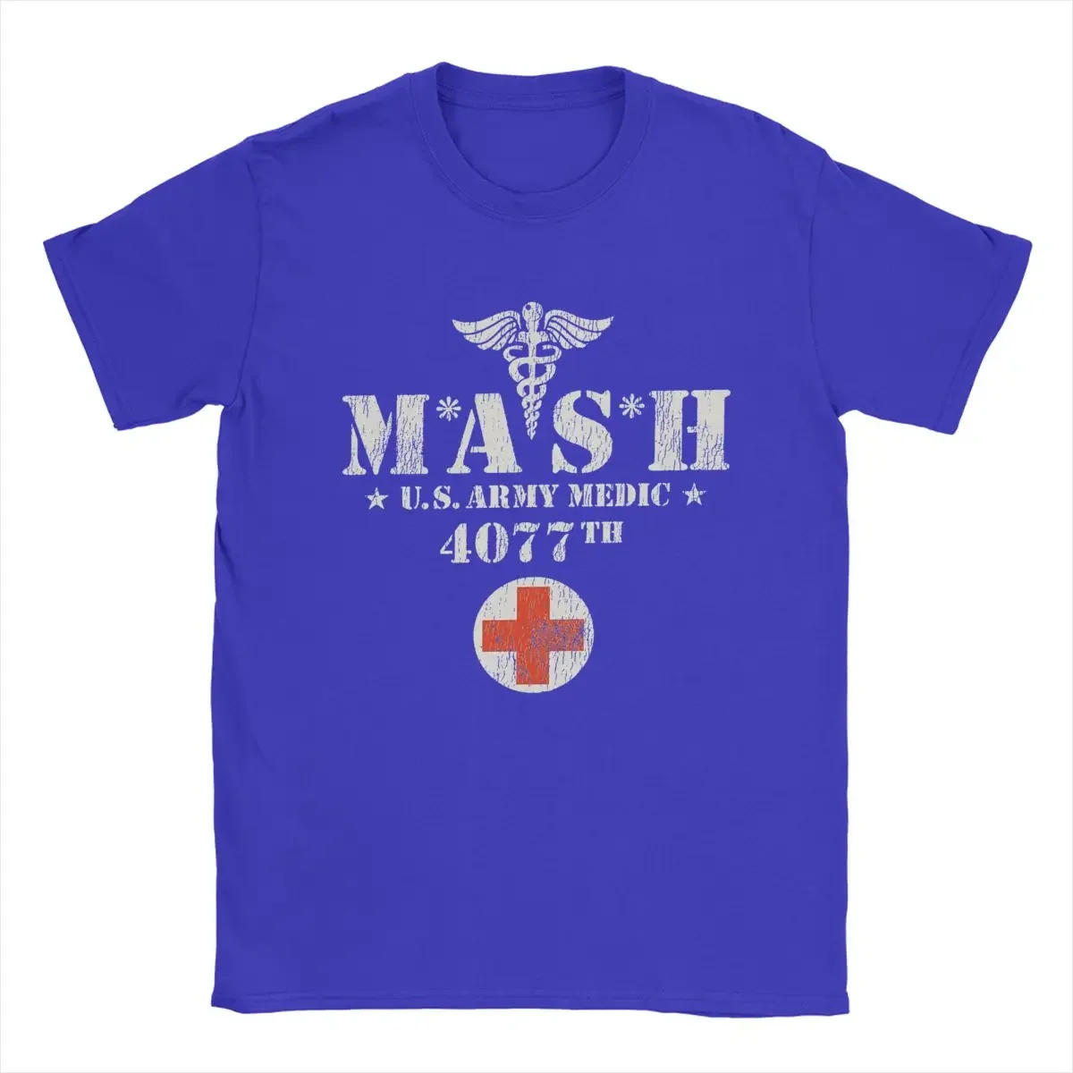harajuku fashion graphic Novelty Mash 4077 TV Show T-Shirts Men Round Neck Pure Cotton T Shirt Short Sleeve Tee Idea Clothing