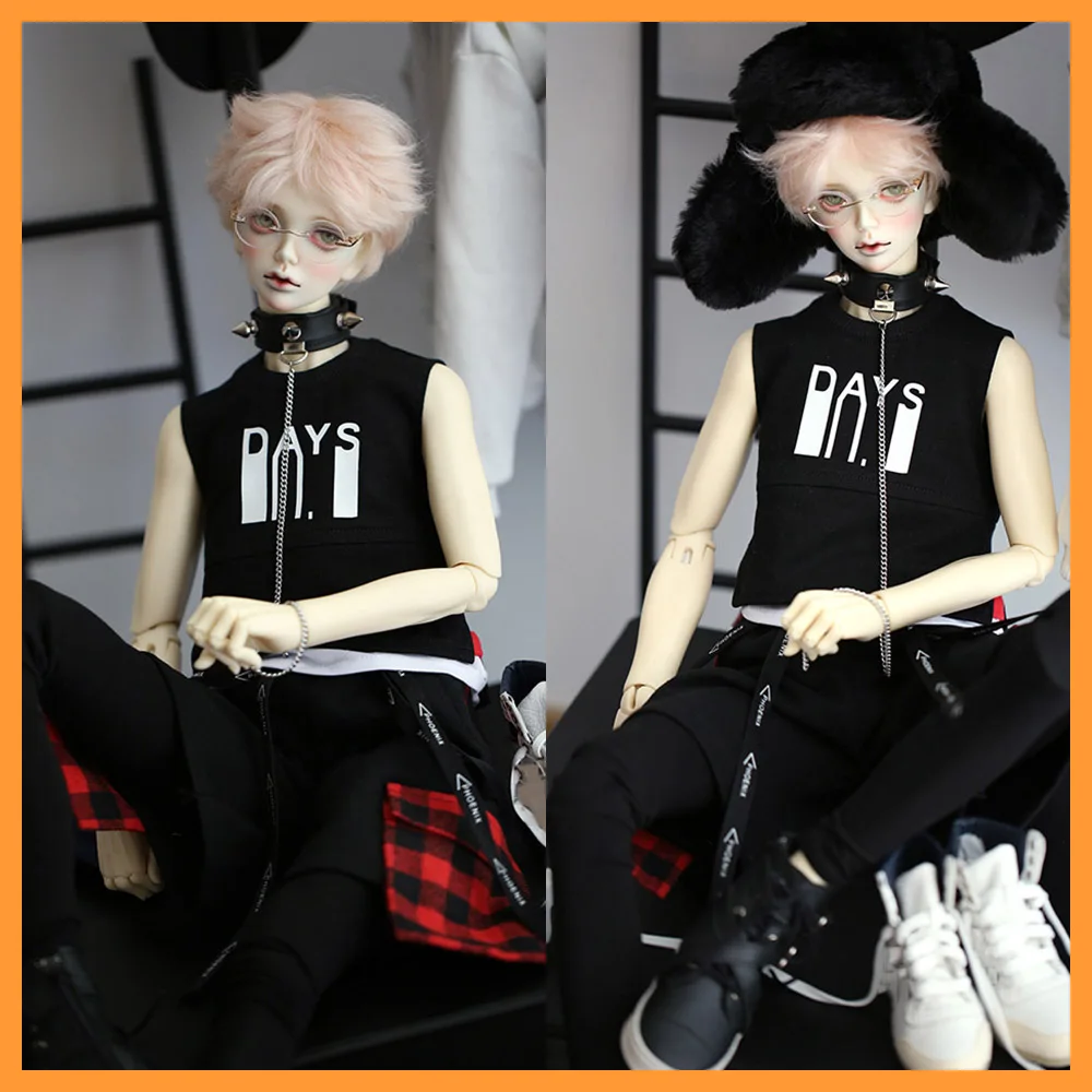 

[High Quality] 1/3 1/4 BJD Doll Fashionable Handsome Rock Style Fake Two Piece Vest Pants For BJD Uncle Body Toys Fans DIY