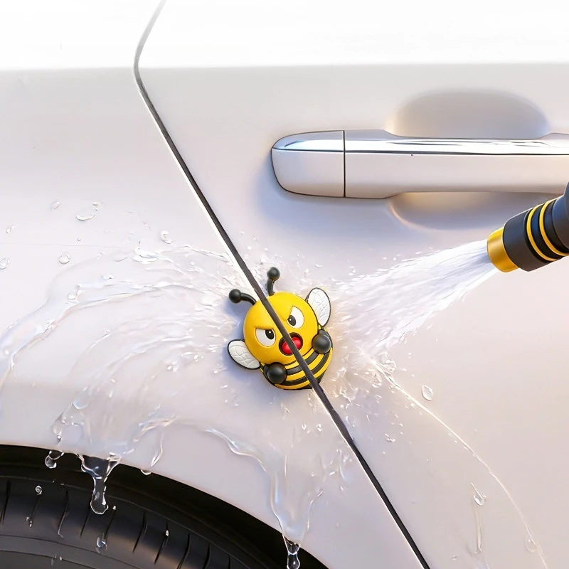 Door Anti Collision Strip Cartoon Bee PVC Protector Paste Avoid Scratches On Automobile Door Edge Daily Driving Use