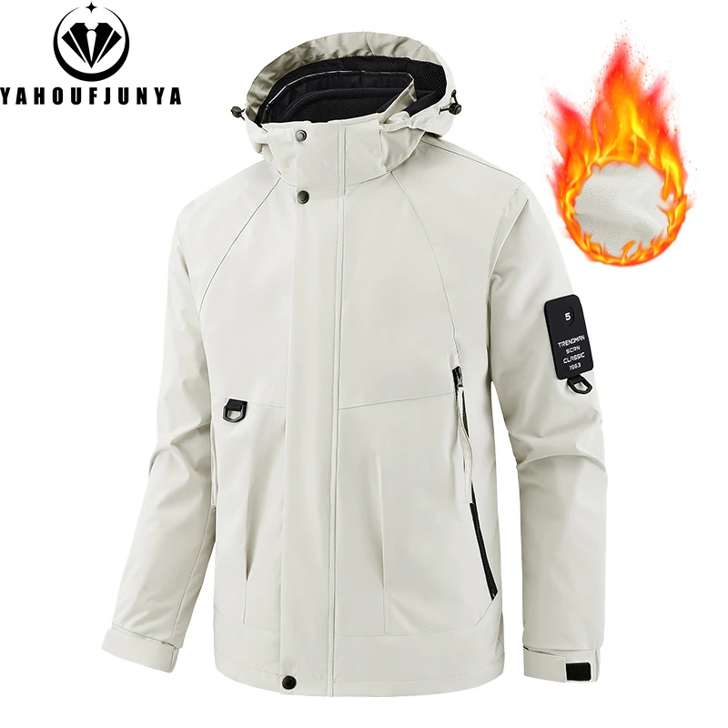 2024 Winter Men Triple Outdoor Windbreak Plus Thick Warm Jacket Men Removable Hooded Fleece Comfortable New Jacket Coat Male 8XL