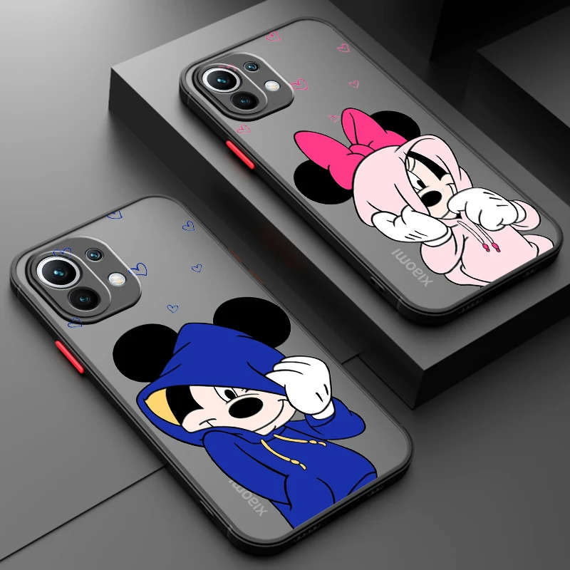 

Mickey Minnie London For Xiaomi Mi 13 12 12S 12T 12X 11 11T 10 9T Lite Pro Ultra Frosted Translucent Hard Phone Case Phone Case