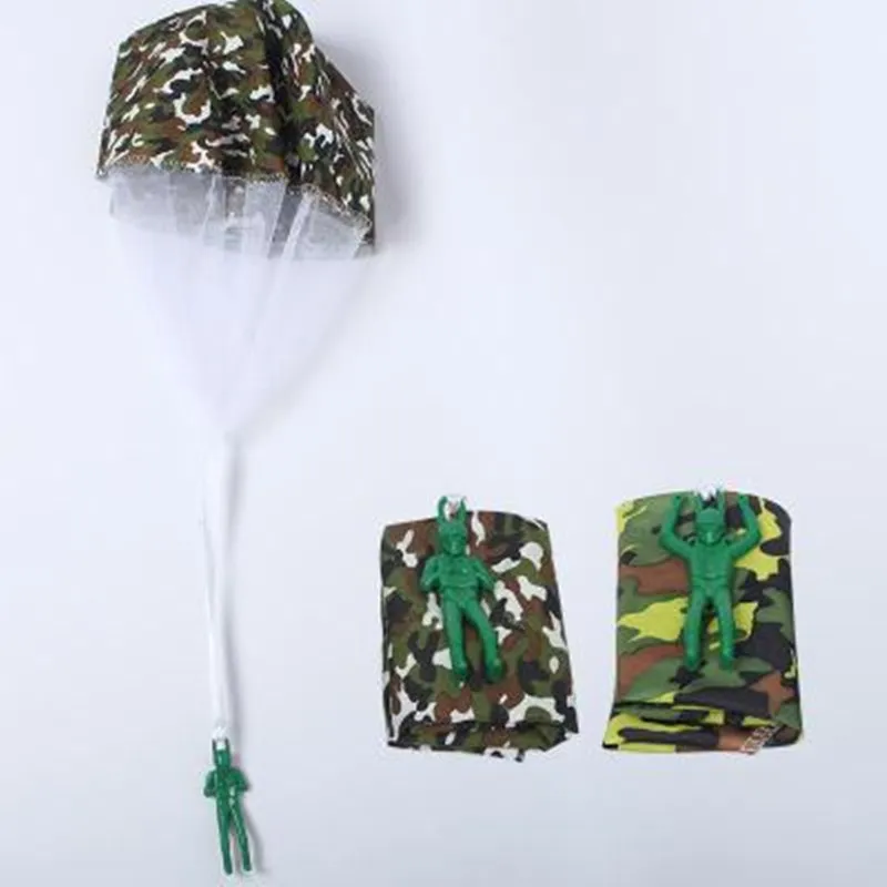 6Packs Camouflage Party Hand Werfen Fallschirm Spielzeug Für kinder Educational Fallschirm Mit Abbildung Soldat Armee Soldat Thema Decor