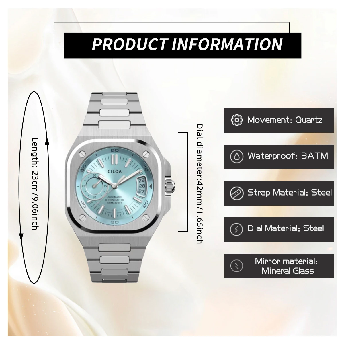 CILOA Hochwertige Herrenuhren Luxusmarken Männeruhr Geschenke für den Freund – Detail 1