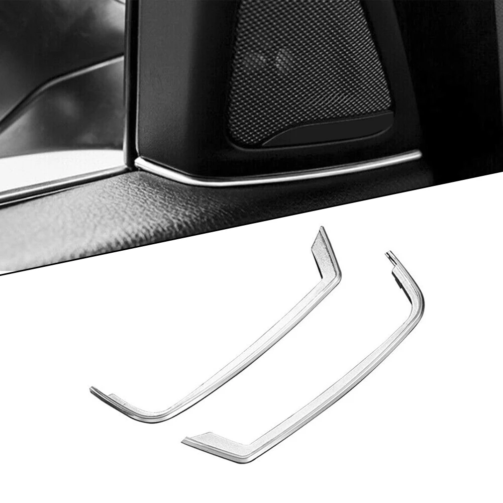 Add a Touch of Luxury with Silver ABS Plastic Tweeter Speaker Gap Cover Trim for BMW 5 Series F10 2014 2016 2PCS