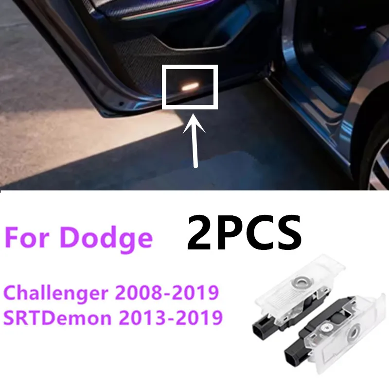 

2pcs Logo Door Lights LED Projector Ghost Shadow Light Door Light For Dodge Challenger 2008-2019 SRT Demon 2013-2019