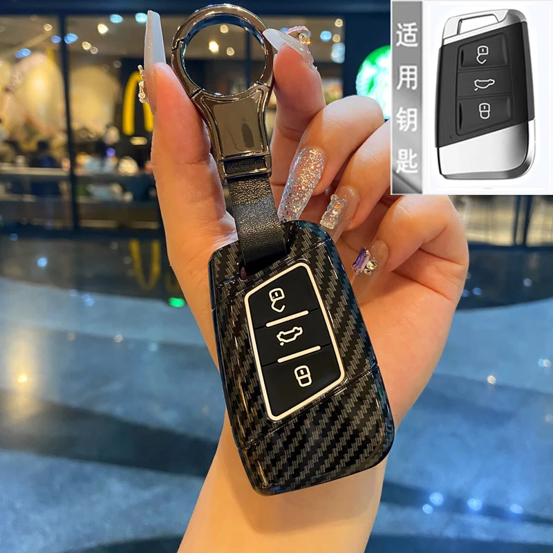 ABS غطاء مفتاح السيارة لشركة فولكس فاجن فولكس فاجن جولف 8 MK8 ID.3 ID.4 كوبرا سكودا اوكتافيا A8 سيات ليون MK4 2020 2021 فورمينتور تاراكو #3
