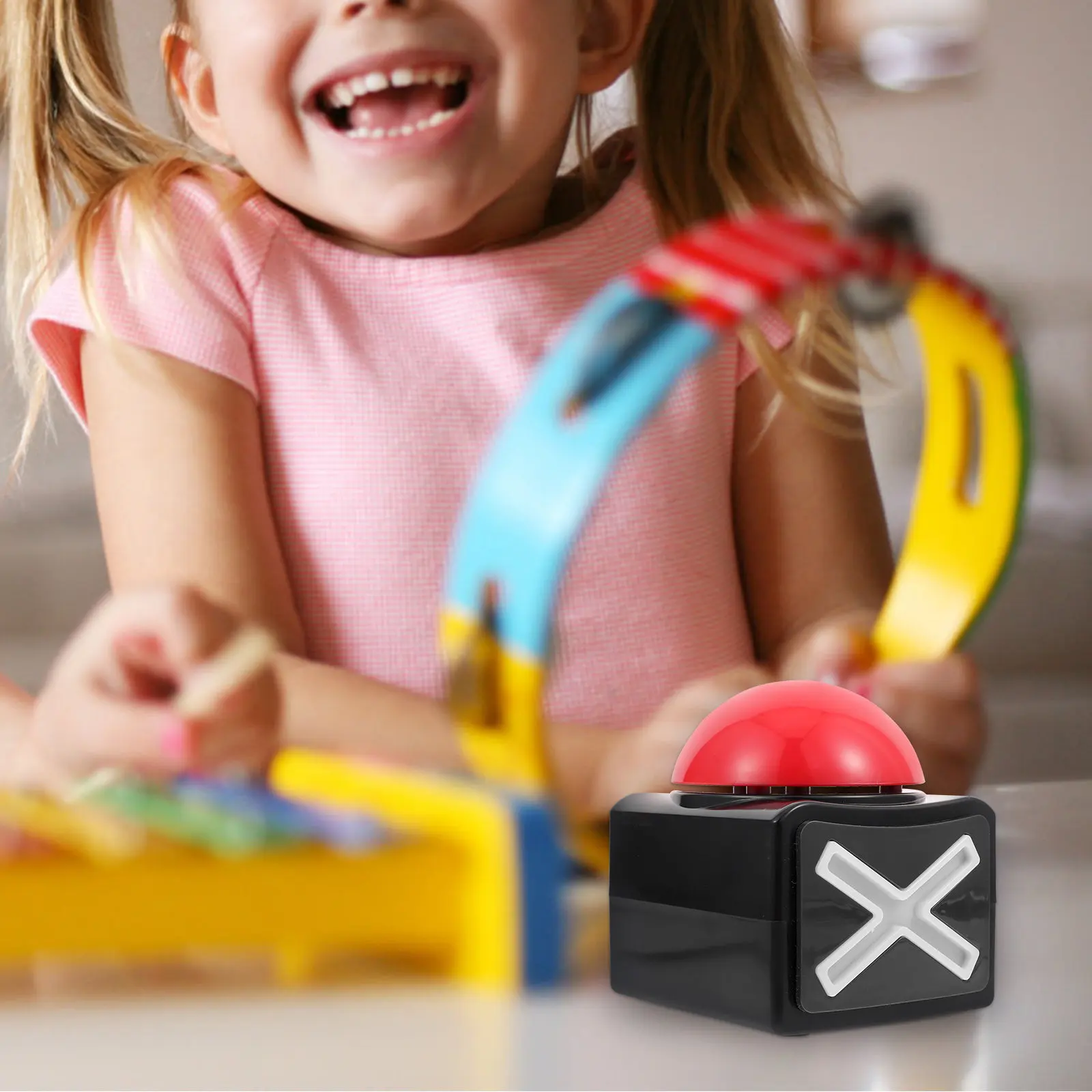 

1 шт. Электронный звуковой и световой буззер для ответов, для игр, викторин, вечеринок, пластиковый, 1 шт.