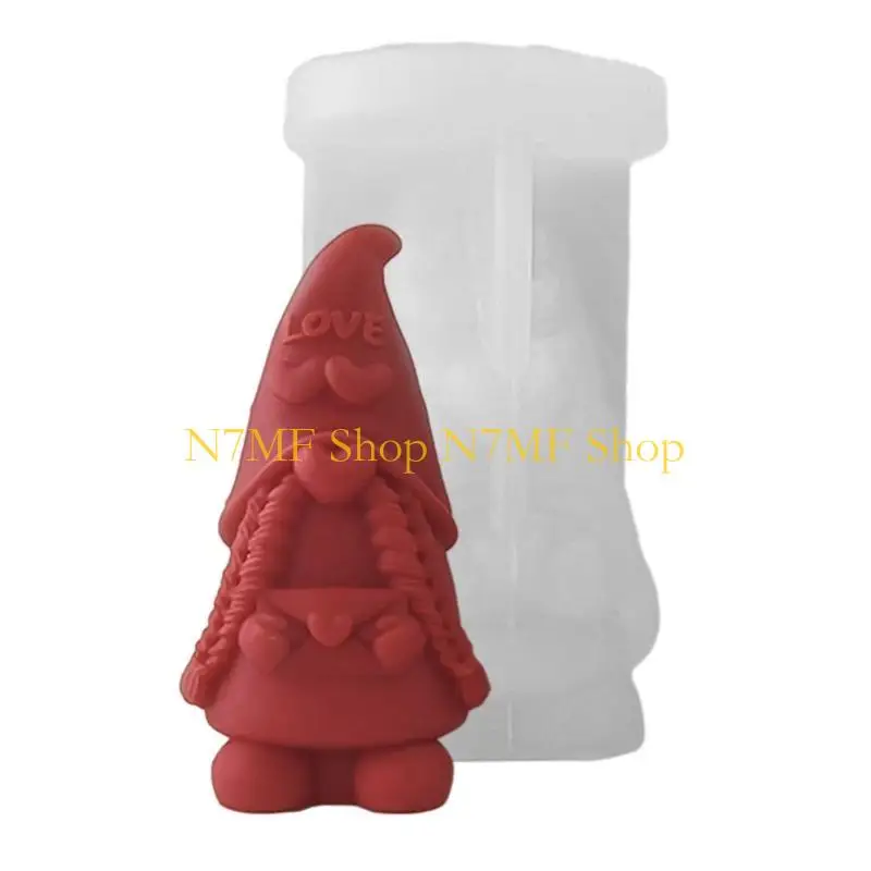 

N7MF Love Heart Gnome силиконовые формы форма для эпоксидной смолы DIY форма для ароматических свечей настольный орнамент для