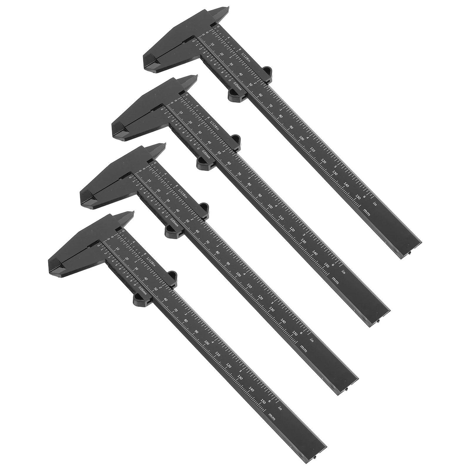 

4pcs Woodworking Measuring Tools Plastic Caliper Portable 6 Inch Measuring Metric System Mini Woodworking