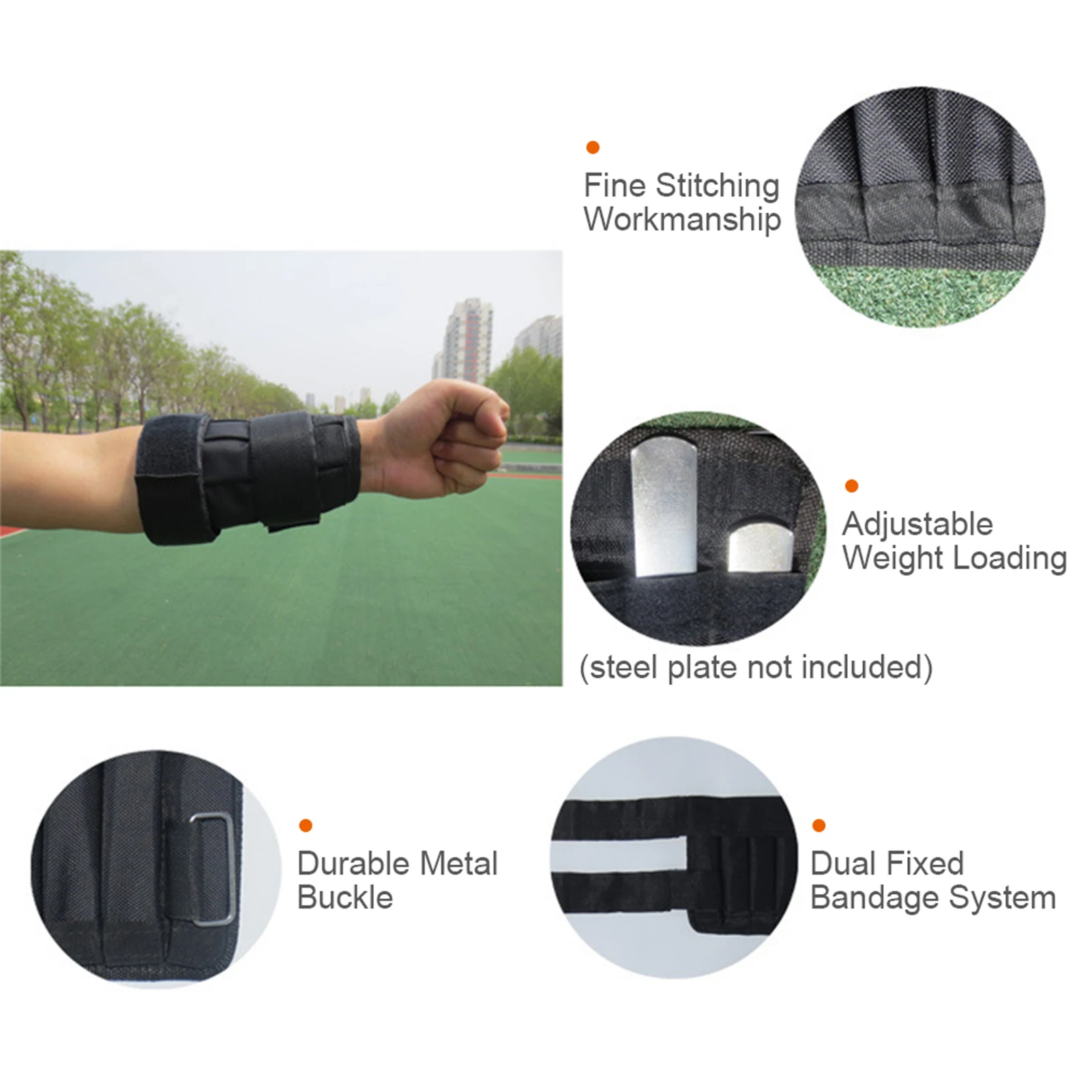2 Packs Loading 5/10kg Adjustable Wrist Weighted Oxford Ankle Weighted Exercise Weight Loading Wraps Strength Training (Empty)