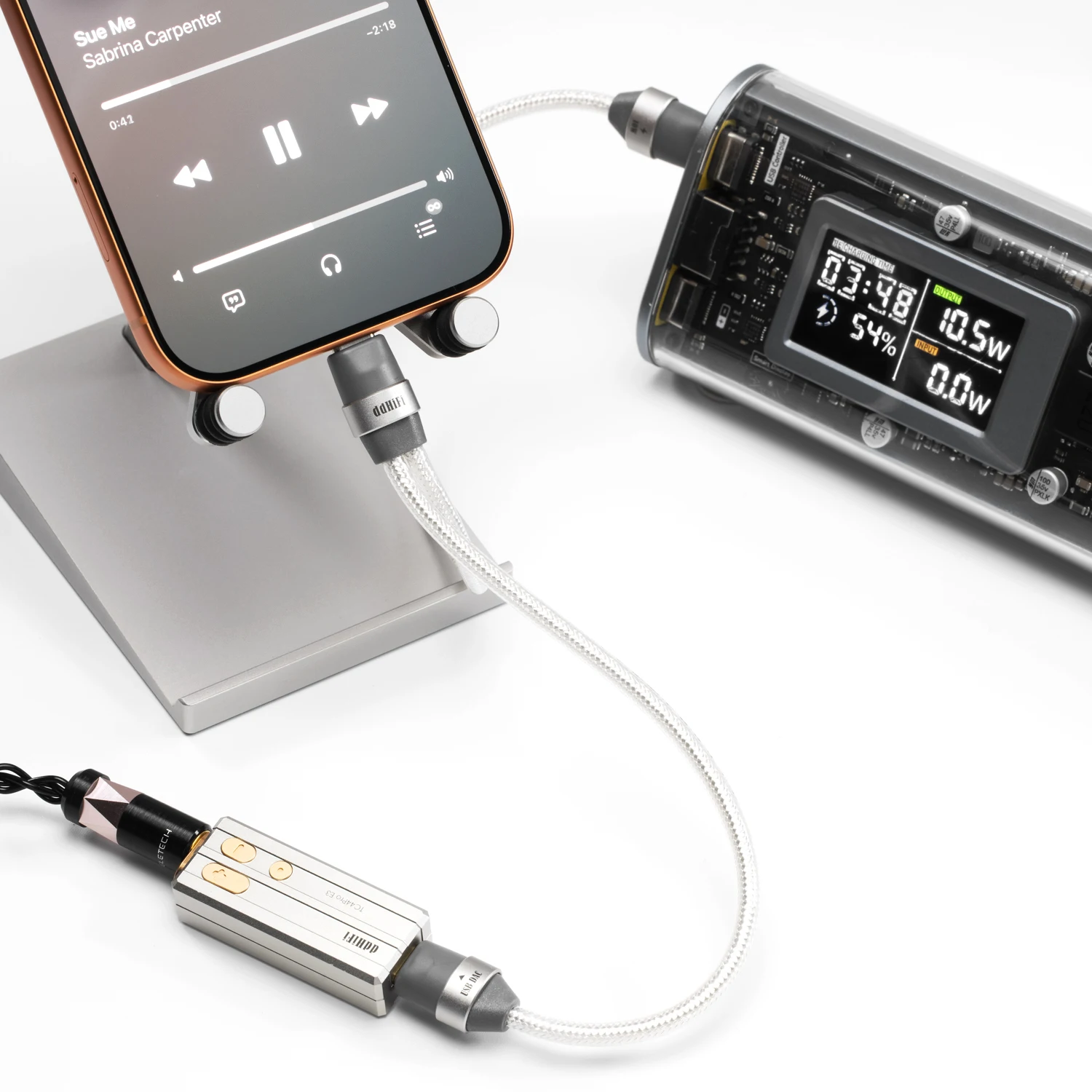 DD ddHiFi TC05M3 2-in-1 USB-C OTG & Charging Cable, 10W Power Input for DAC/Amp, Solve Battery Anxiety for Hi-Fi Music Listening image 4