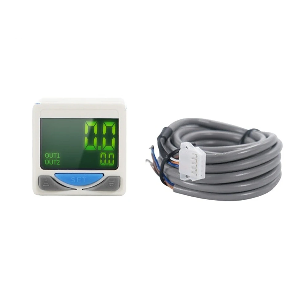 Digital Air Pressure Switch with Copy Function DC 12V 24V Input 0 to 101kPa Range ABS Housing for Industrial Pneumatic Control