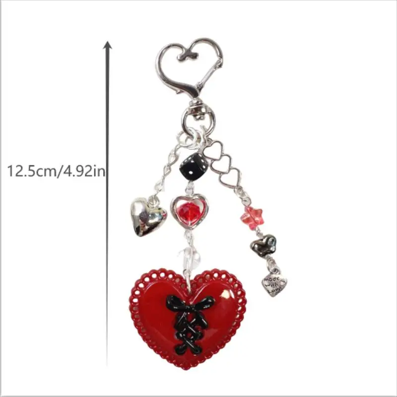 الحلو كول القلب Bowknot سلسلة هاتف الحب مشبك المفاتيح قلادة حقيبة معلقة حلية جرلي كاميرا Ccd اكسسوارات كيرينغ هدية #6